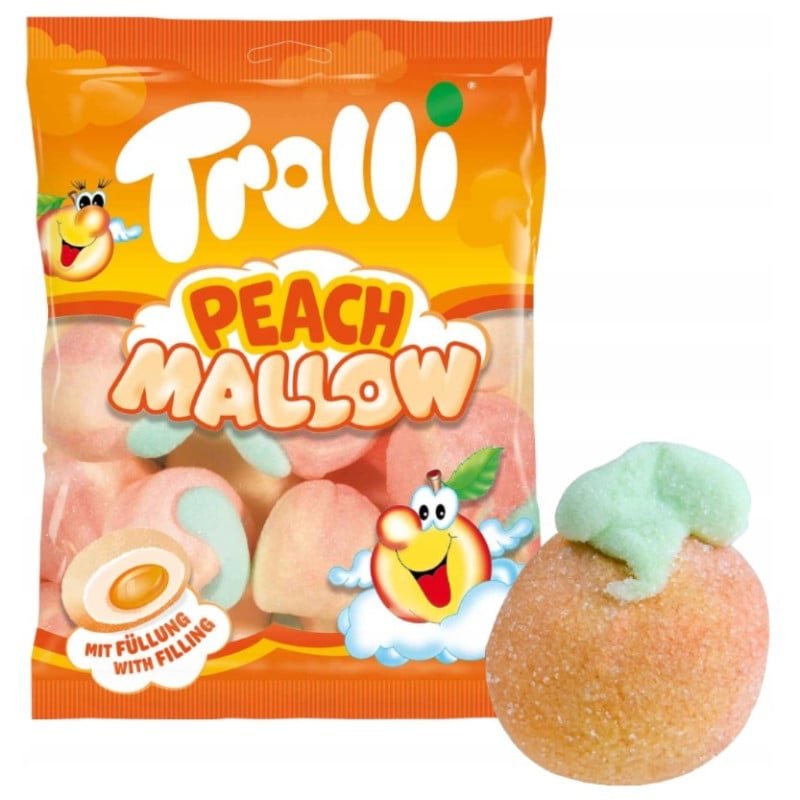 Pêche Mallow (Chamallows fourrés pêche) Trolli lot de 4
