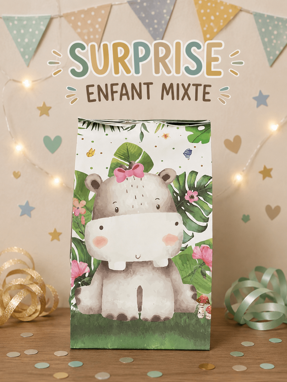 Petite Pochette surprise enfants mixte (hippopotame)