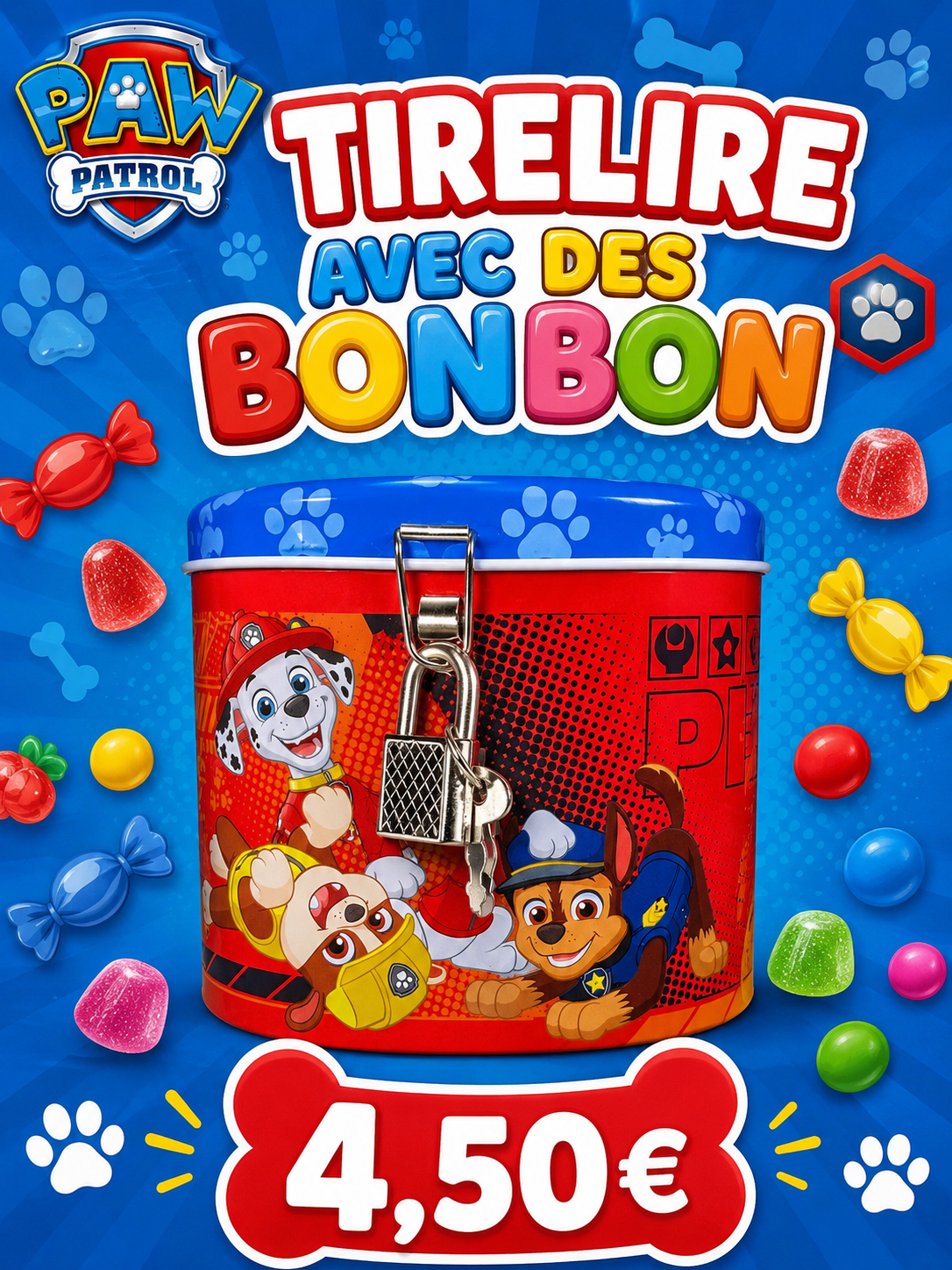 Tirelire avec bonbon